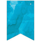 ターコイズブルーウォーターカラーハッピーバースデー バンティングフラッグ (第1の旗)