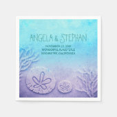 ターコイズブルーウォーター結婚カラー紙ナプキン スタンダードカクテルナプキン (正面)