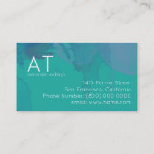 ターコイズブルーウォーター色プロフェッショナルイベント 名刺 (裏面)