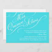 ターコイズブルーエレガントキンセアニェラ招待状 招待状 (正面/裏面)