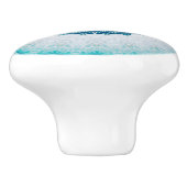 ターコイズブルーエレガントフローラマンダラ セラミックノブ (側面)