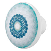 ターコイズブルーエレガントフローラマンダラ セラミックノブ (右)