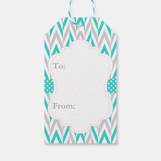 ターコイズブルーエレファントベビージャーシャワーありがとう ギフトタグ (裏面)
