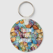 ターコイズブルーオレンジパープルバタフライ キーホルダー (正面)