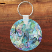 ターコイズブルーオレンジパープルバタフライ キーホルダー (裏面)