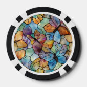 ターコイズブルーオレンジパープルバタフライ ポーカーチップ (裏面)