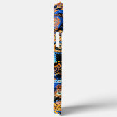 ターコイズブルーオレンジブラックペイズリーフローラアート Case-Mate iPhoneケース (裏面 / 右)