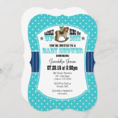 ターコイズブルーカウボーイベビーシャワー招待状 招待状 (正面/裏面)