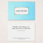 ターコイズブルーギフトカード (正面&裏面)