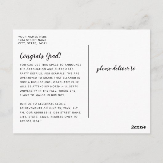 ターコイズブルークラシック2枚の写真卒業 ポストカード (裏面)