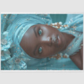 ターコイズブルークリスタルヘアドレスデクページ 薄葉紙 (正面)