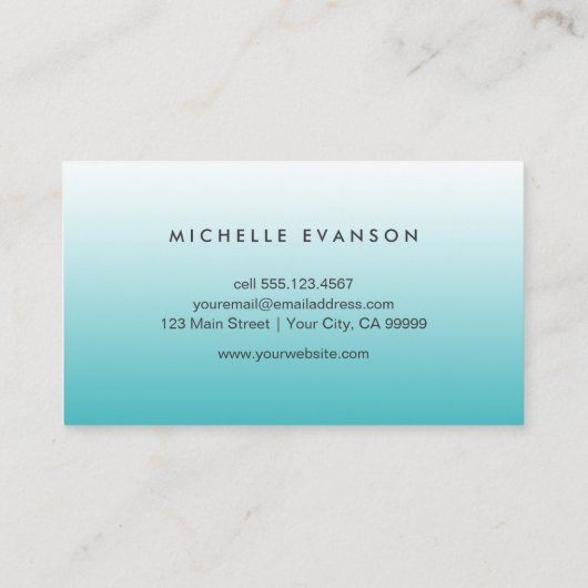 ターコイズブルーグラディエントクリエイティブシンプル 名刺 (裏面)