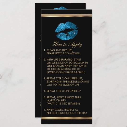 ターコイズブルーグリッターリップインストラクション (正面/裏面)