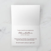 ターコイズブルーグリーンサンキューグリーティングカード サンキューカード (内部)