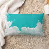 ターコイズブルーグリーンスカイクラウド ランバークッション (ブランケット)