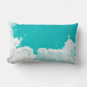 ターコイズブルーグリーンスカイクラウド ランバークッション (正面)