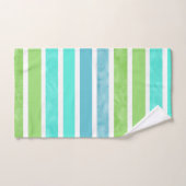 ターコイズブルーグリーンホワイトストライプズ バスタオルセット (ハンドタオル)