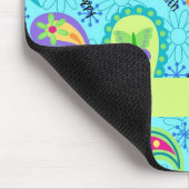 ターコイズブルーグリーンモダンペイズリーモノグラム マウスパッド (コーナー)