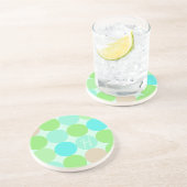 ターコイズブルーグリーン&オレンジサークルモノグラム コースター (側面)