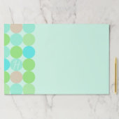 ターコイズブルーグリーン&オレンジサークルモノグラム ペーパーパッド (インサイチュ)