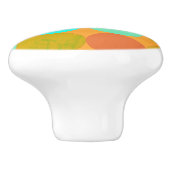 ターコイズブルーグリーン&オレンジサークル セラミックノブ (側面)