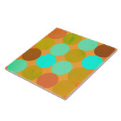ターコイズブルーグリーン&オレンジサークル タイル (側面)