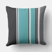 ターコイズブルーグレーとシェルのストライプ クッション (裏面)