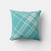 ターコイズブルーグレータターズオールプレイド クッション (正面)