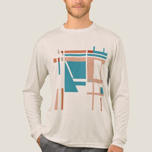 ターコイズブルーコーラルラストMCMスクウェアインスパイアズ トライブレンドTシャツ (正面)