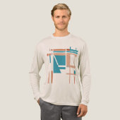 ターコイズブルーコーラルラストMCMスクウェアインスパイアズ トライブレンドTシャツ (正面全体)