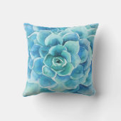 ターコイズブルーサボテンイラストレーション クッション (裏面)