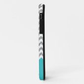 ターコイズブルーシルバリグリッターシェブロンパターン Case-Mate iPhoneケース (裏面/左)