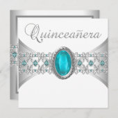 ターコイズブルーシルバーキンセアニェラ招待状 招待状 (正面/裏面)