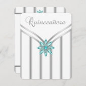 ターコイズブルーシルバーキンセアニェラ招待状 招待状 (正面/裏面)