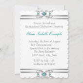 ターコイズブルーシルバーキンセアニェラ 招待状 (裏面)