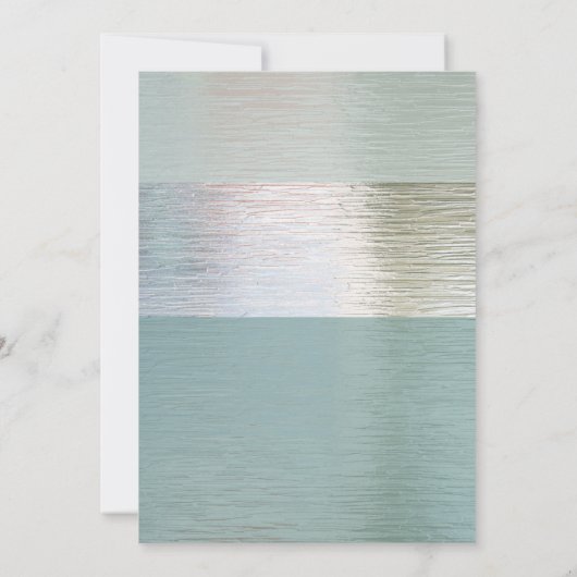 ターコイズブルーシルバーシーガラスブライダルシャワー 招待状 (裏面)