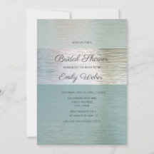 ターコイズブルーシルバーシーガラスブライダルシャワー