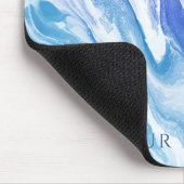 ターコイズブルーシースケープマーブルカスタマイズ マウスパッド (コーナー)