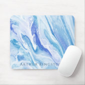 ターコイズブルーシースケープマーブルカスタマイズ マウスパッド (マウス)