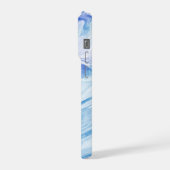 ターコイズブルーシースケープマーブルカスタマイズ iPhoneケース (左側面)