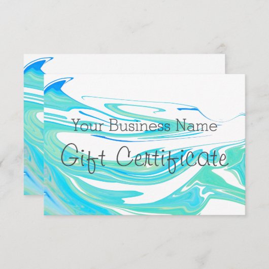 ターコイズブルーシースワールギフト券 (正面/裏面)