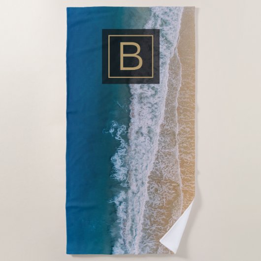 ターコイズブルーシーパームコーストサンディビーチフロリダ ビーチタオル (正面)