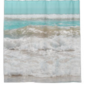 ターコイズブルースカイ海シーウェーブフォーム シャワーカーテン (正面)