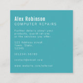 ターコイズブルースクシンプルエア名刺 スクエア名刺 (裏面)