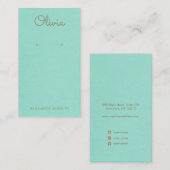 ターコイズブルースクリプトイヤリングディスプレイ 名刺 (正面/裏面)