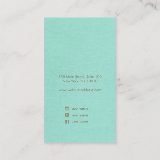 ターコイズブルースクリプトイヤリングディスプレイ 名刺 (裏面)