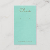 ターコイズブルースクリプトイヤリングディスプレイ 名刺 (正面)