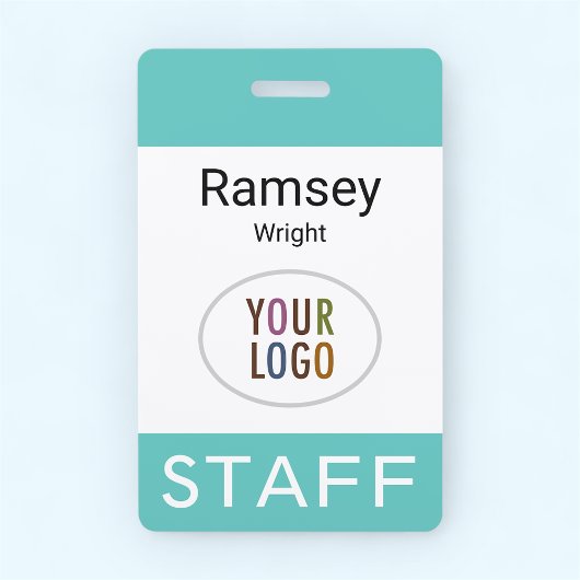 ターコイズブルースタッフIDバッジクリップリールまたはラニヤード バッジ