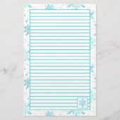 ターコイズブルースノーフレークスライン 便箋 (正面)