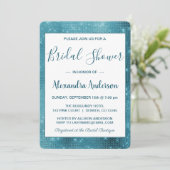 ターコイズブルースパークルブライダルシャワー招待 招待状 (スタンド正面)